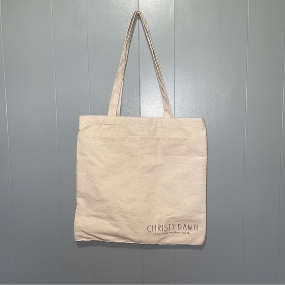 Christy Dawn Regenerative Revolution Canvas Tote Bag Cream and Brown - Picture 3 of 5